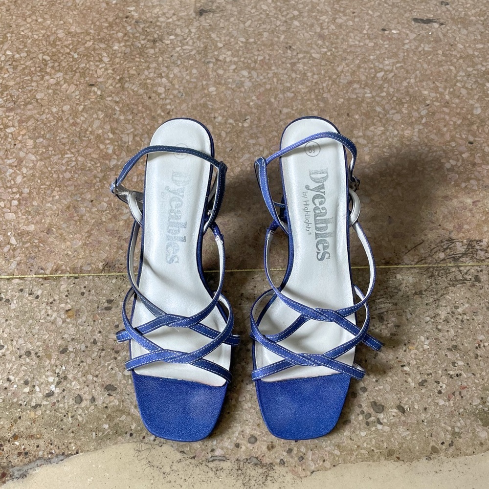 Metallic Purple Strappy Sandals